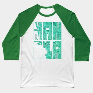 Manila, Philippines City Map Typography - Watercolor Baseball T-Shirt